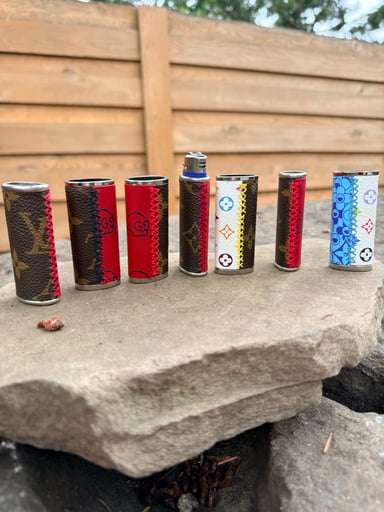 Preview pic of SALE! LOUIS VUITTON × GUCCI "HALF N HALF" BIC LIGHTER SKINS (1)