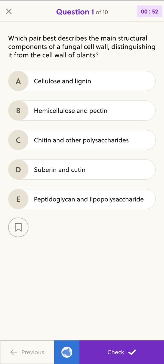 IMAT-style biology question on mobile