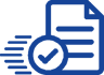 An illustration of a document with motion lines