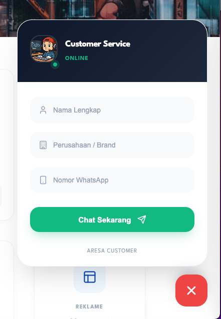 Fitur Live Chat WhatsApp