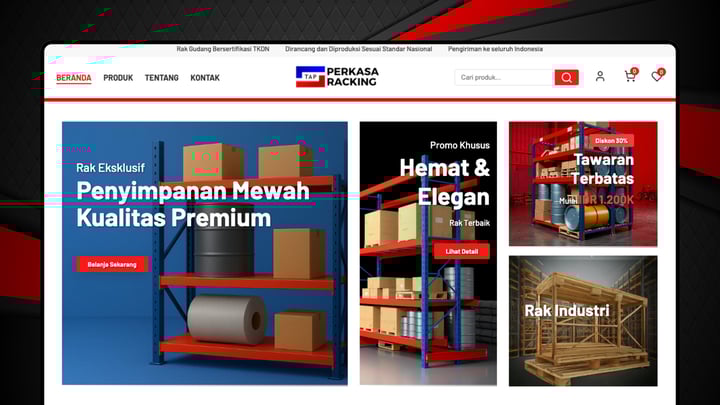 Website Shop: Platform e-commerce untuk transaksi penjualan dan manajemen pelanggan.