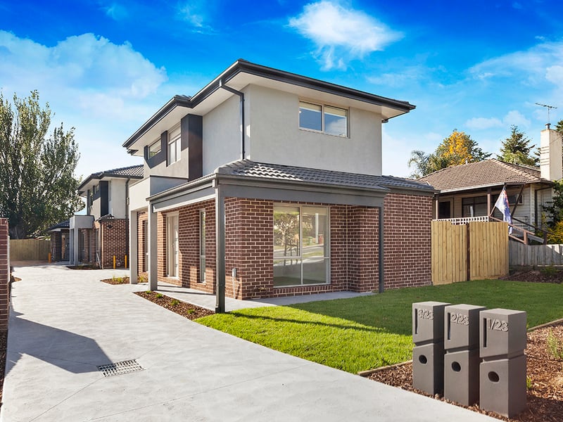 Double storey Tristania Street, Doveton - 3 Townhouses Dual Occupancy by KGN Homes