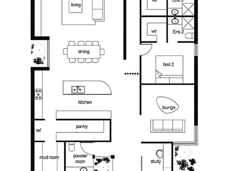 4 bedroom, 3.5 bathrooms, 2 car spaces floor plan