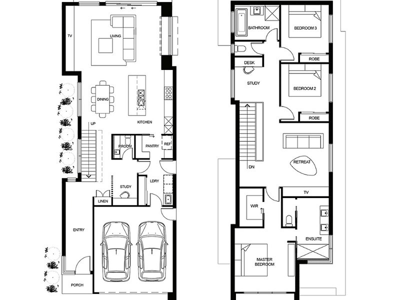 3 bedroom, 2.5 bathrooms, 2 car spaces floor plan