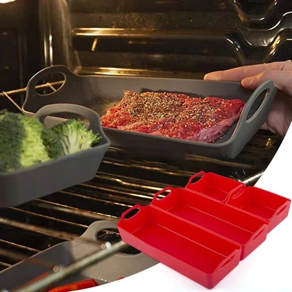 4Pcs Baking Pans Set with Handles Cooking Baking Pan Dividers Nonstick Heat Resistant