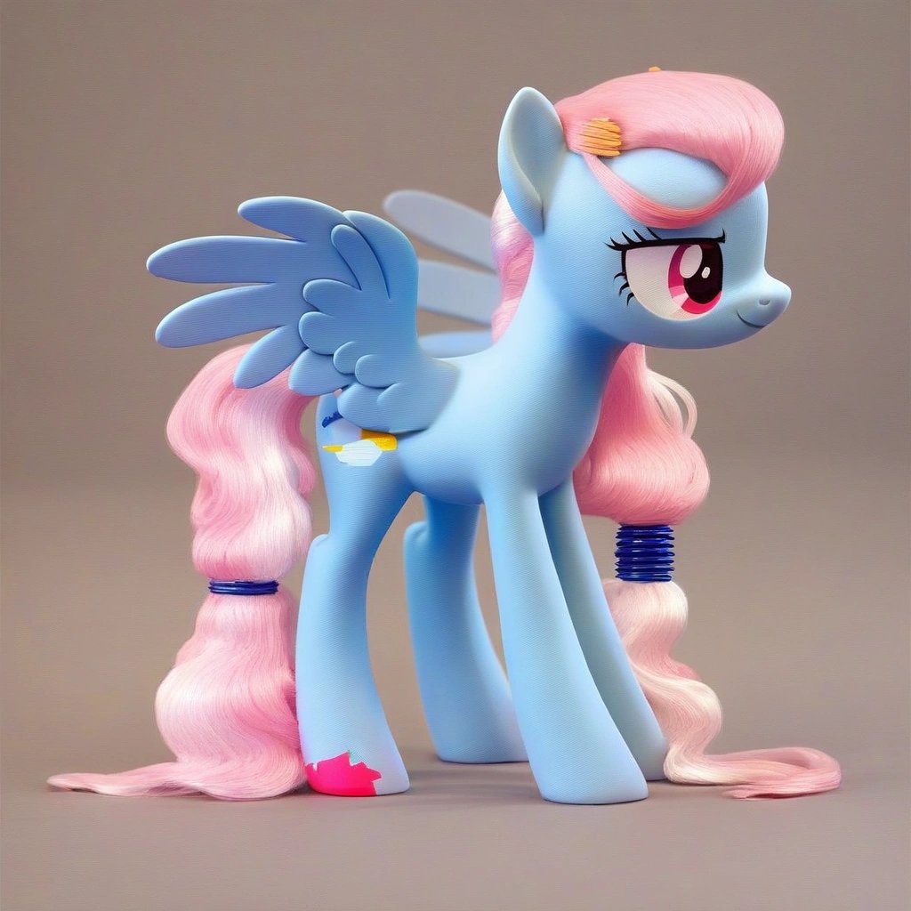 :score_9, (rating_safe), 2d, mlp art style, base pony pose, long mane, mlp style, reference, full body, pony base, tall, pegasus, pink pony, detailed, pale colors, pastels, pink, accessories, girl, mlp, width:1024 height:1024 scale:7.5 steps:25 sampler: K_EULER_A model:PONY_V6_XL