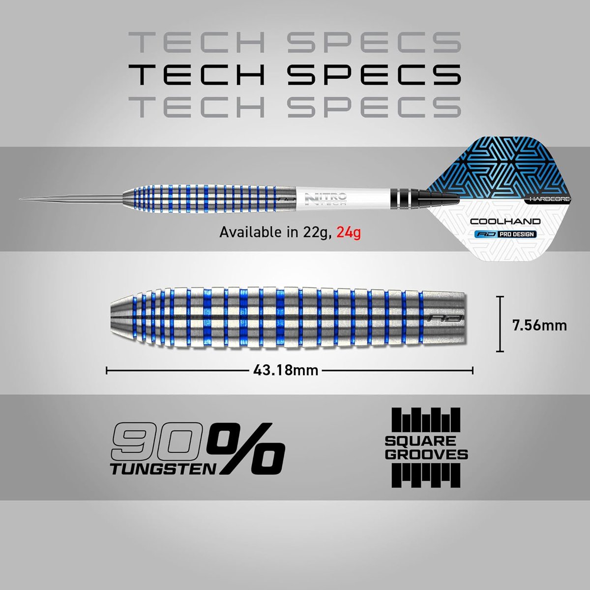 Luke Humphries TX3 darts specifications showing dimensions and barrel profile