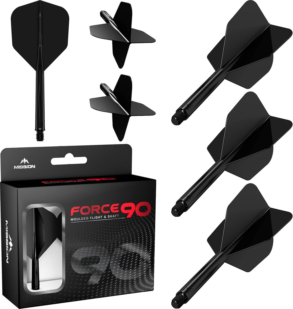 Mission Force 90 integrated dart flight - best value all-in-one flight system