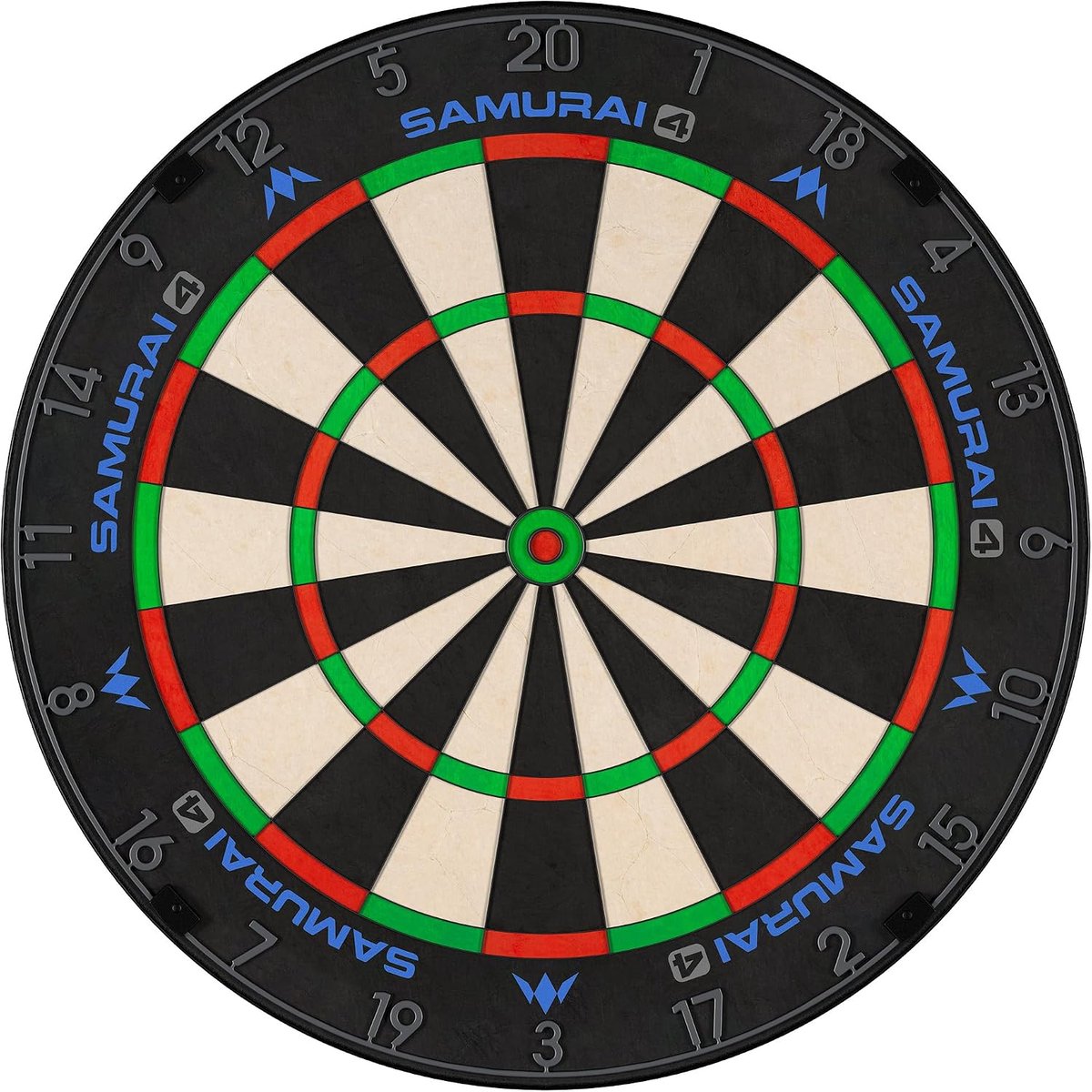 Mission Samurai 4 dartboard face in Graphite, showing the Knife Wire spider, number ring, and Samurai 4 branding repeated around the surround