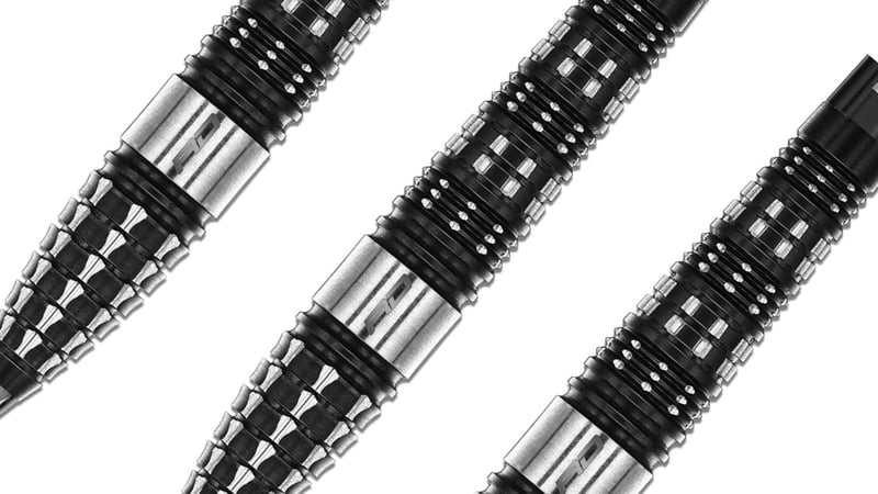 Red Dragon Recon Switch Points Torpedo dart barrels at an angle showing the black PVD finish and buttress grip grooves