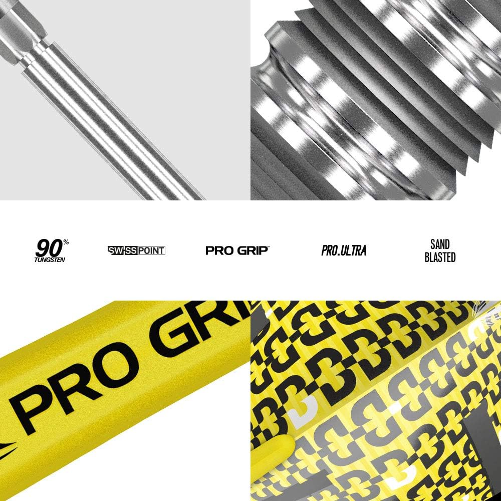 Target Bolide 02 what's included: three barrels, silver Swiss Points, yellow Pro Grip shafts, Bolide No.6 flights, and Swiss Point tool