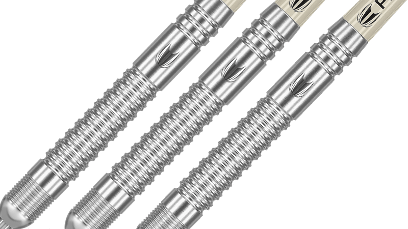 Target Dimitri Van den Bergh Dream Maker G2 dart barrels at an angle showing the radial and nano groove grip pattern