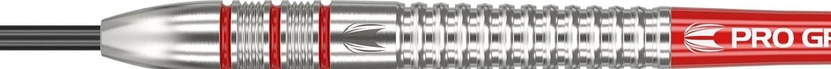 Target Nathan Aspinall barrel horizontal showing the radial grooved grip, red accent rings and Pro Grip shaft