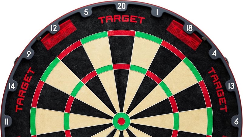 Upper section of the Target TOR EVO dartboard face showing the Target branding and TOR EVO panels