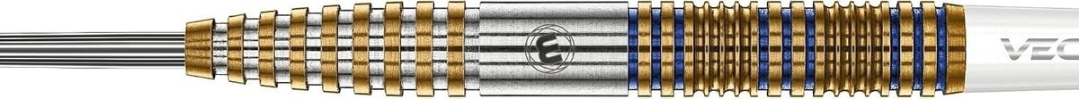 Winmau Daryl Gurney Signature Edition barrel horizontal showing the blue and gold ringed dual-groove grip