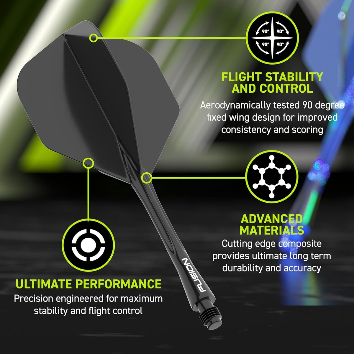 Winmau Fusion integrated flight system material and construction