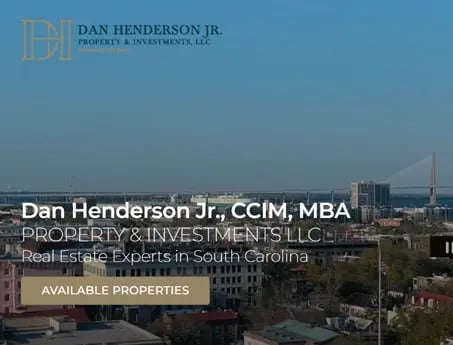 Screenshot of website done for Dan Henderson, a broker in Charleston, South Carolina.