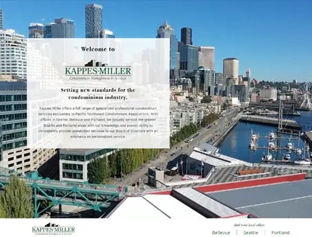 Screenshot of the first website in series of three different websites that were created for the Kappes Miller umbrella company.