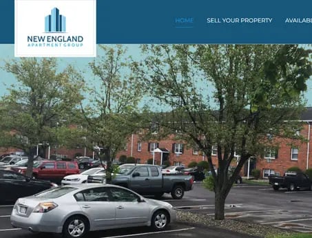 Screenshot of website designed for New England Apartment Group a brokerage that focuses on multifamily investments in New England.