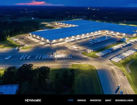 Screenshot of website created for Newmark Net Lease Website, a national, triple net investment firm.