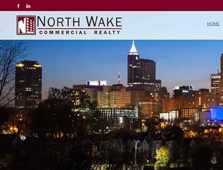 Screenshot of website designed for North Wake Commercial in Wake Forest, North Carolina.