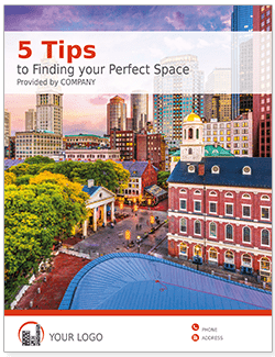 eBook book cover that says 5 tips to finding your perfect space.