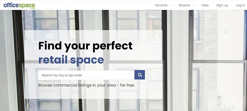 Screenshot of the website's home page for Office Space.