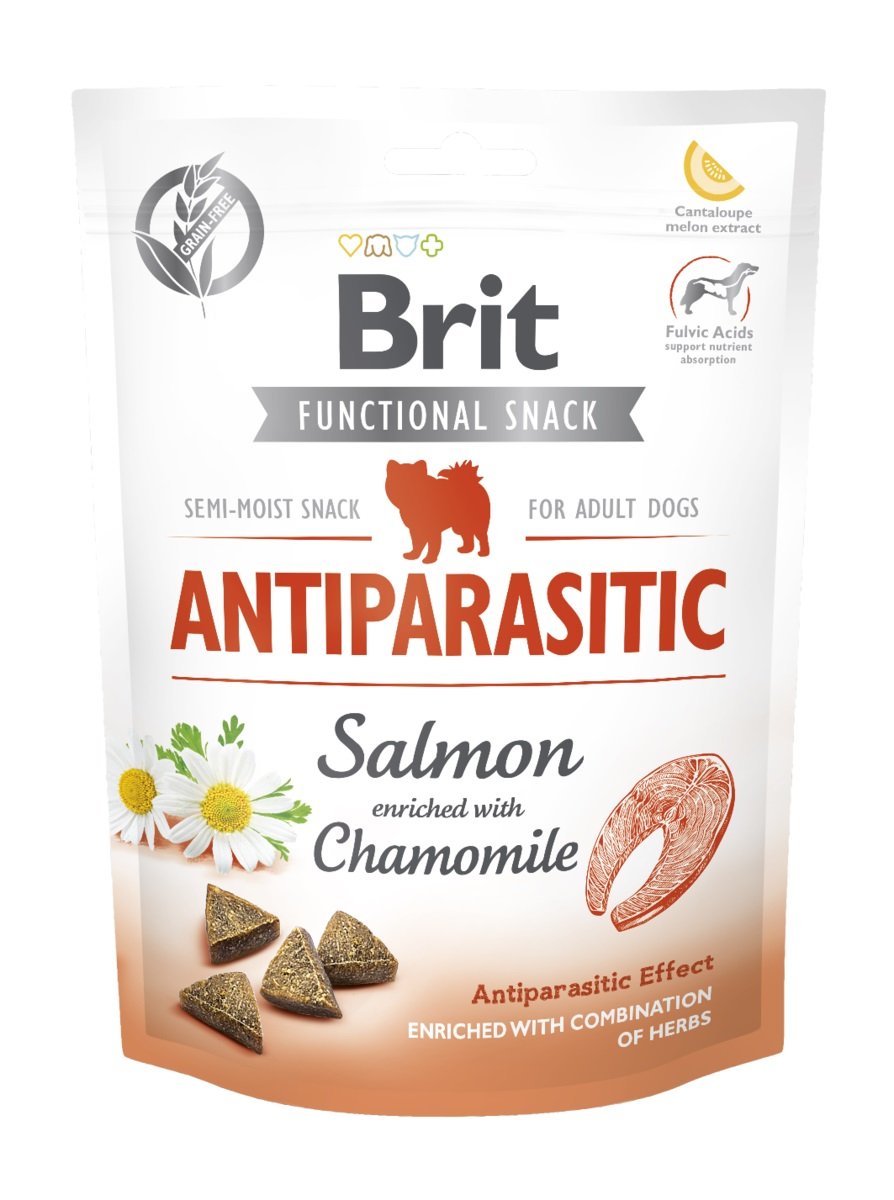 Brit Care Antiparasitic funkciniai skanėstai šunims su lašiša, 150 g - 