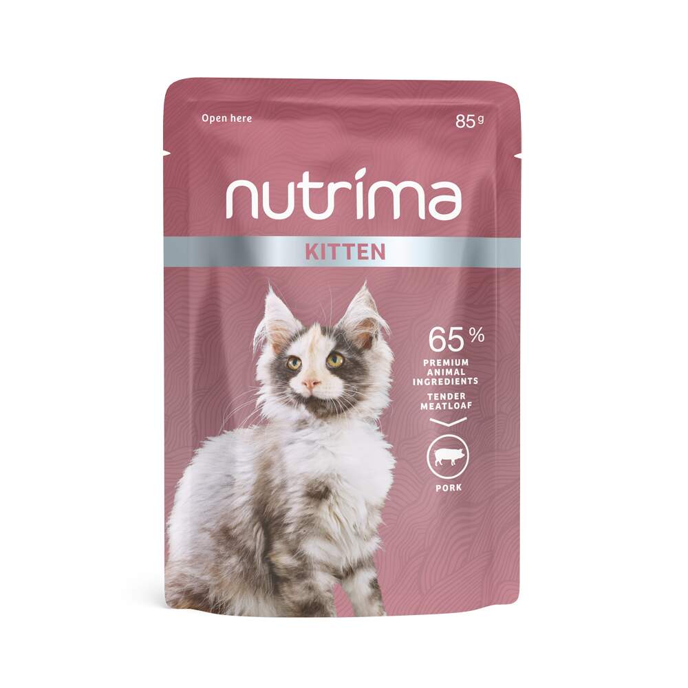 Nutrima mitrā barība kaķēniem, cūkgaļa, 85g - Produkta attēls