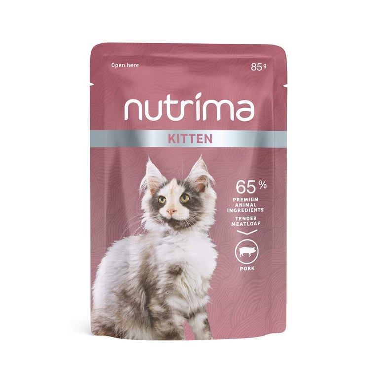 Nutrima mitrā barība kaķēniem, cūkgaļa, 85g