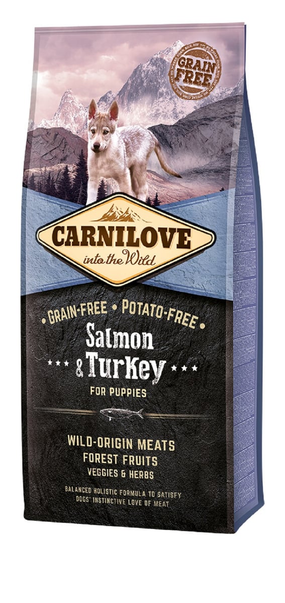 Carnilove sausas maistas šuniukams, su lašiša ir kalakutiena, 12kg - 