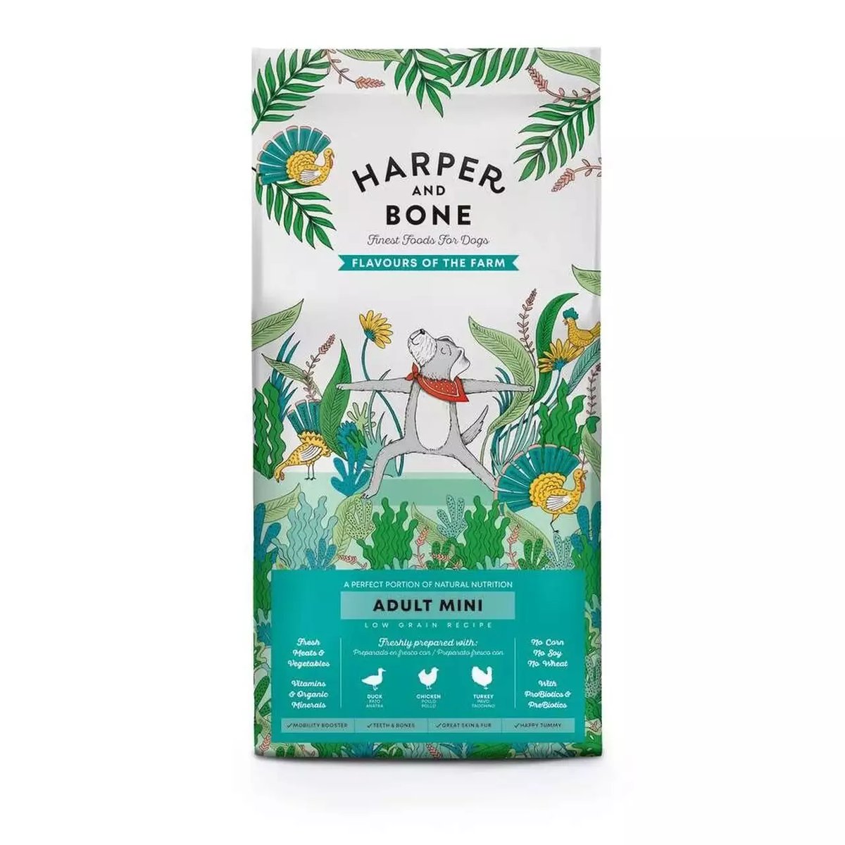Harper and Bone Flavours Farm Mini sausā barība suņiem, 2kg - Produkta attēls