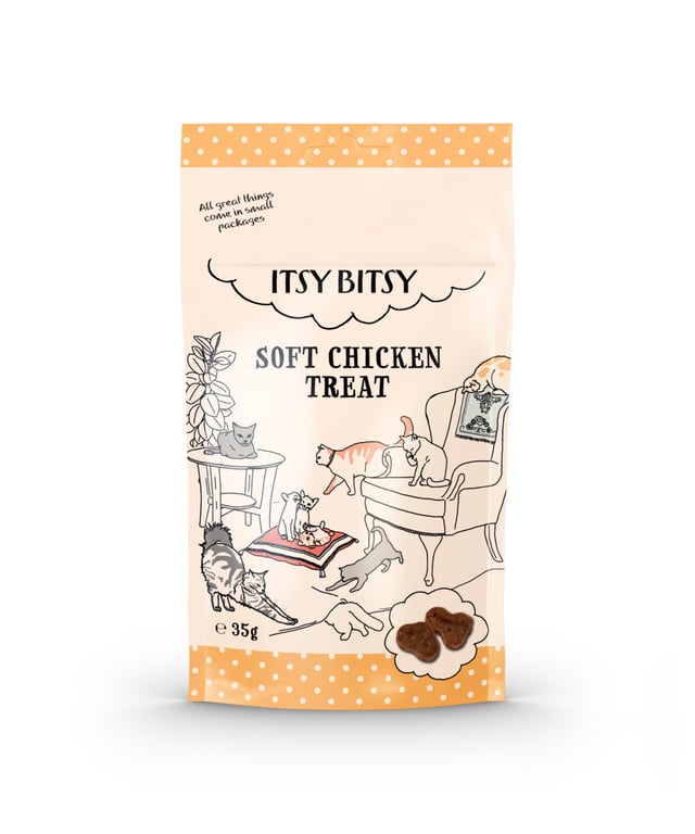 ItsyBitsy minkštas skanėstas katėms, su vištiena, 35 g