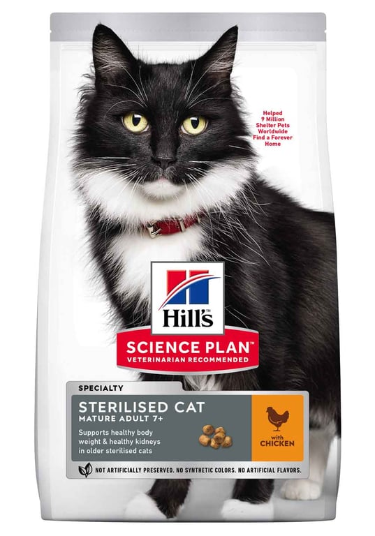 Hill's Science Plan Sterilised Mature maistas su vištiena, 3 kg -  2