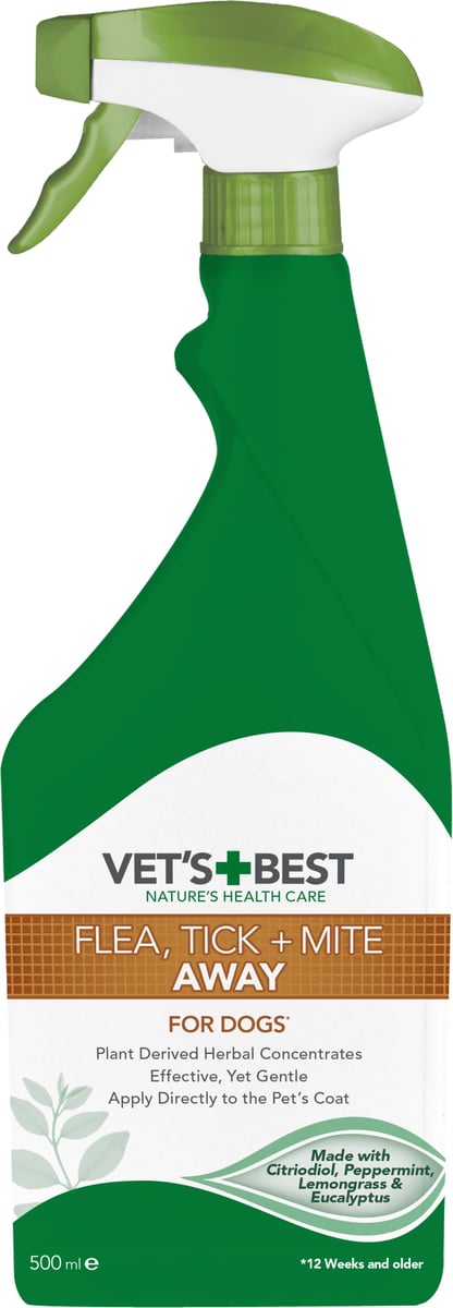Vet's Best Flea, Tick + Mite Away purškalas šunims nuo parazitų, 500ml -  1