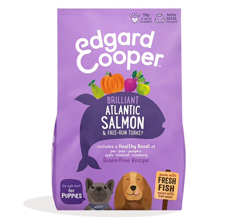 EDGARD COOPER sausā barība kucēniem, lasis/tītars, 2,5kg