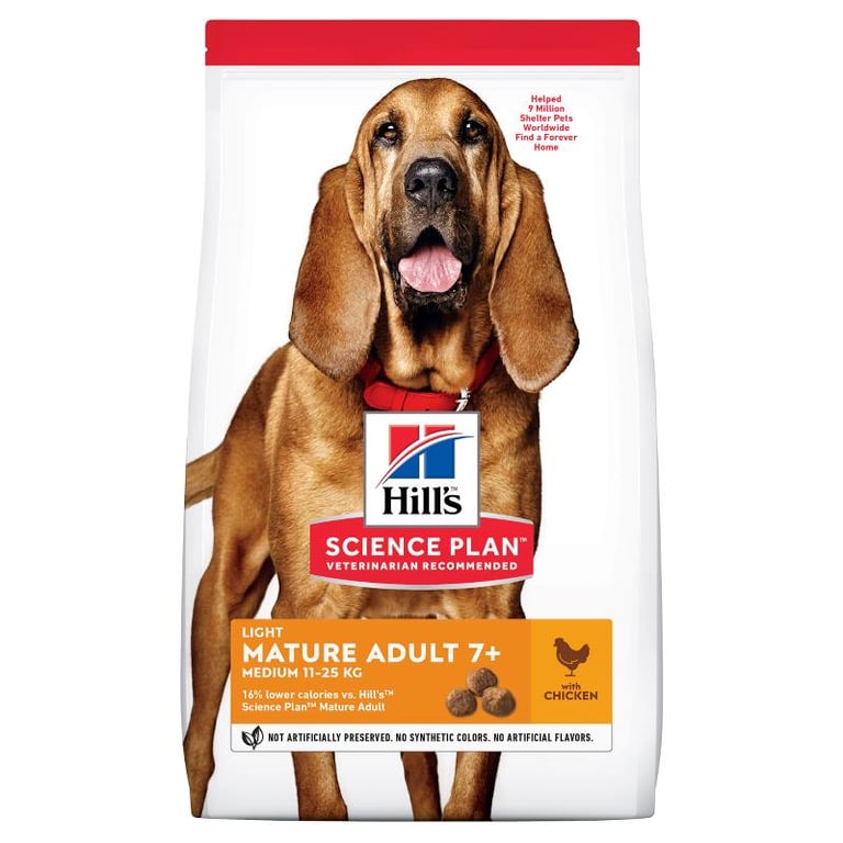 HILL'S SP Light Mature 7+ Medium sausā barība suņiem, vista,14kg