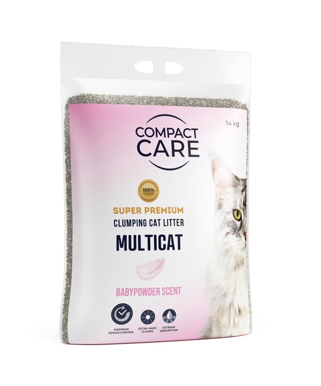 Compact Care Multicat Babypowder lõhnastatud kassiliiv, 14 kg - Tootepilt 2