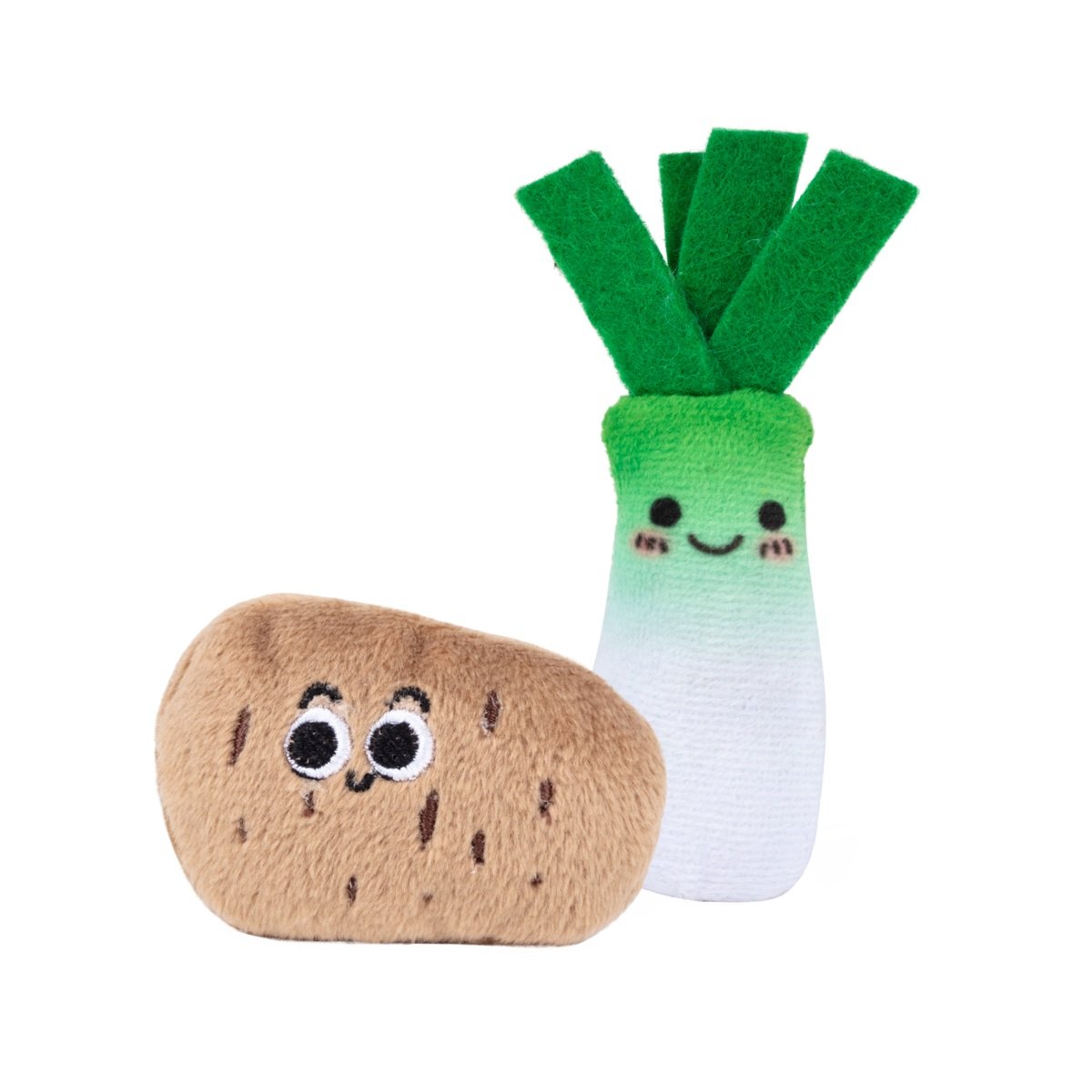 Little & Bigger Mini Veggies žaislai katėms, bulvė ir poras, 2 vnt. - 