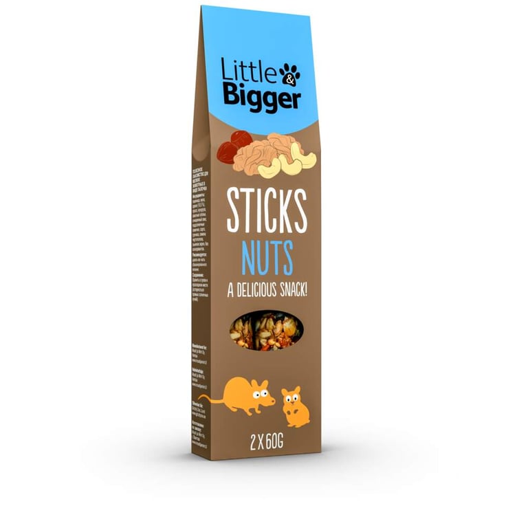 L&B skanėstai lazdelės su riešutais, 2x60g