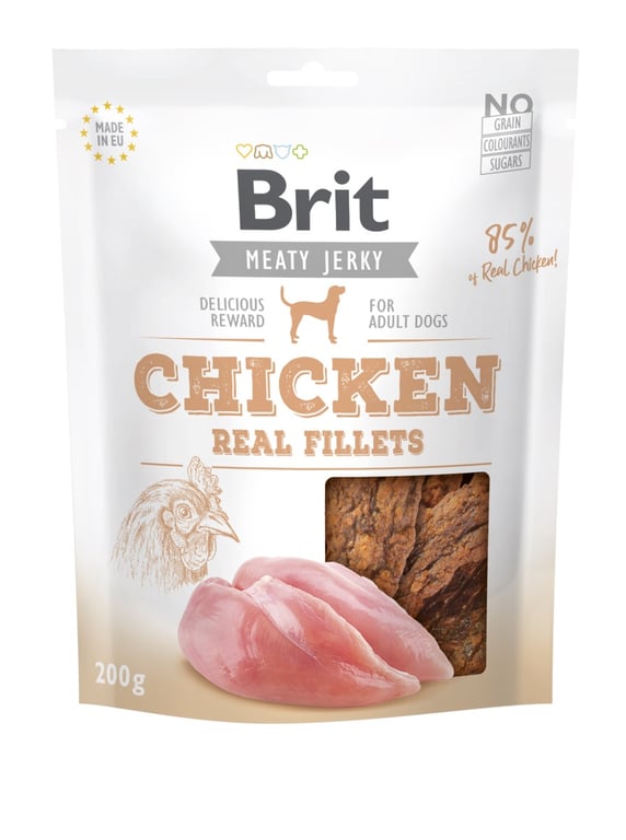 BRIT CARE JERKY SKANĖSTAI ŠUNIMS VIŠTIENOS FILĖ, 200 G