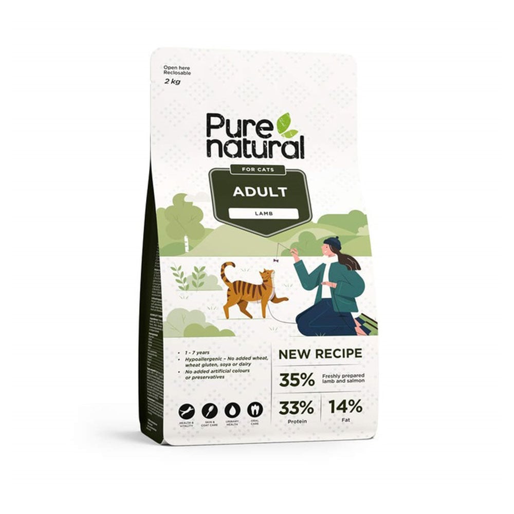 Purenatural maistas katėms su ėriena, 2 kg -  1