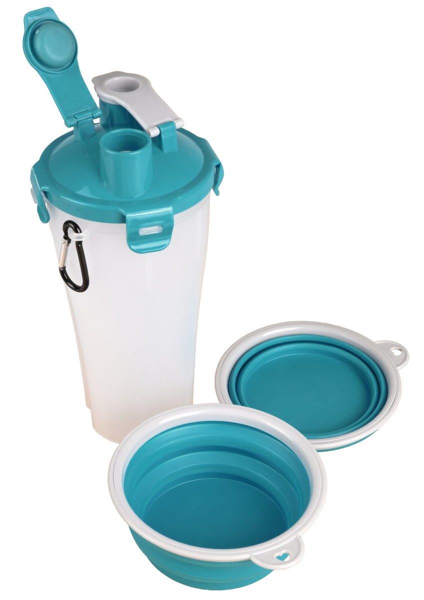 FLAMINGO Trinka ceļojumu trauku komplekts, tirkīzs/pelēks - Produkta attēls