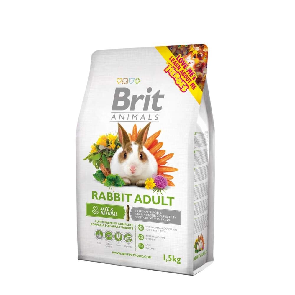 Brit Animals visavertis pašaras triušiams, 1,5kg - 