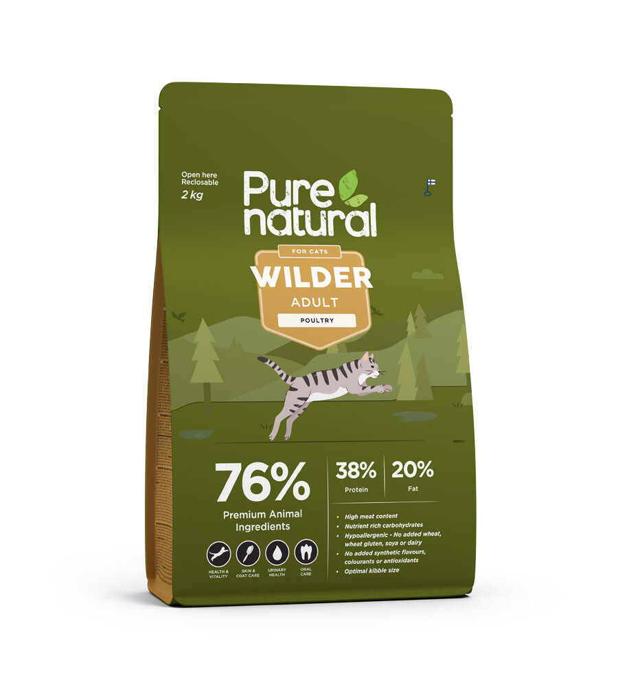 PURENATURAL WILDER SAUSAS MAISTAS KATĖMS SU PAUKŠTIENA, 2 KG - 