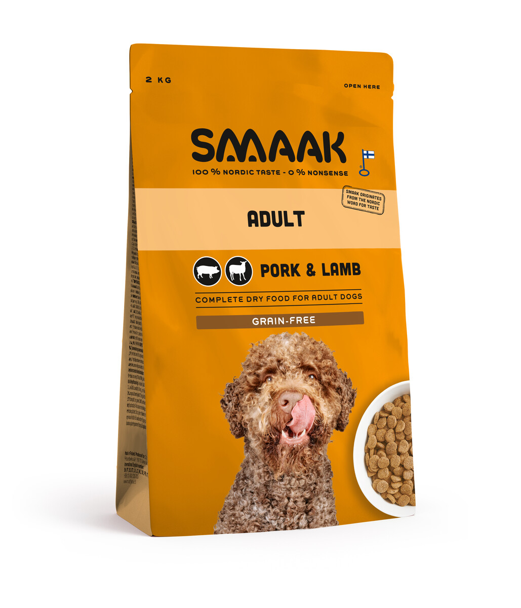 SMAAK sausas maistas šunims su kiauliena ir ėriena, 2kg -  1