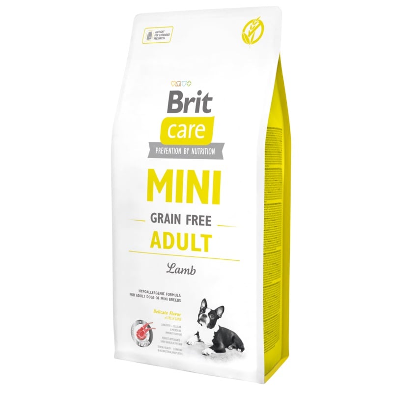 Brit Care mini begrūdis maistas šunims su ėriena, 7kg - 