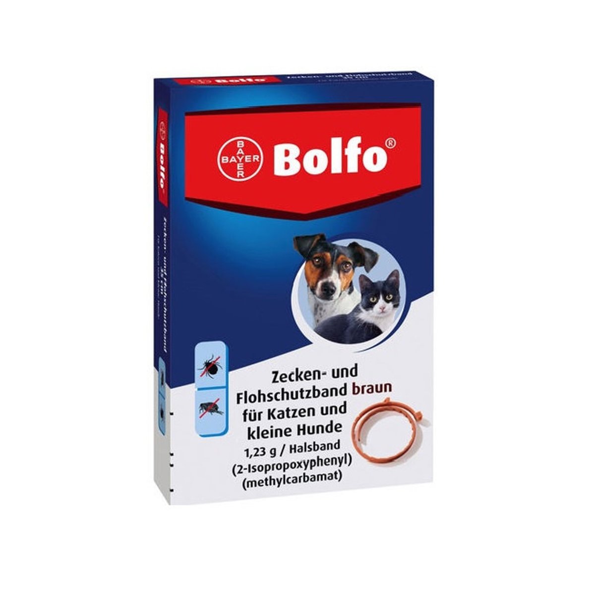 Bolfo antkaklis nuo blusų ir erkių katėms ir šunims 38cm -  1