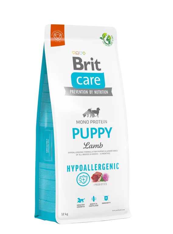 Brit Care hipoalerginis šuniukų sausas maistas, ėriena/ryžiai, 12kg