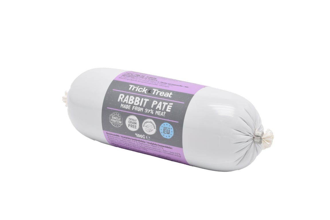 TRICK & TREAT Paté gardums suņiem/kucēniem, trusis, 400g